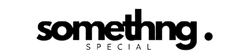 Black text 'something special.' on a white background