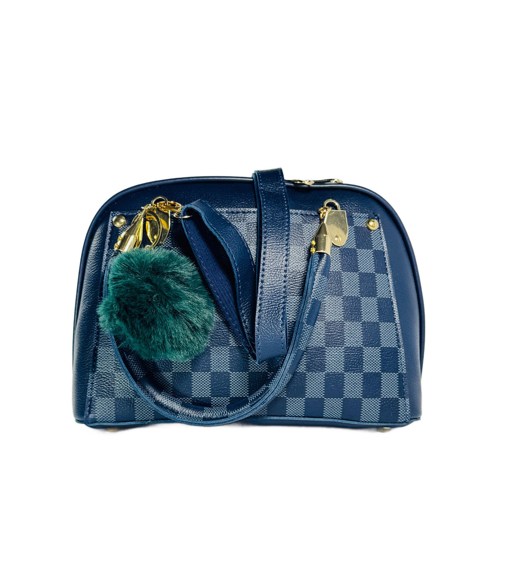 Louis Vuitton-Inspired Handbags with Fur Pom-Poms