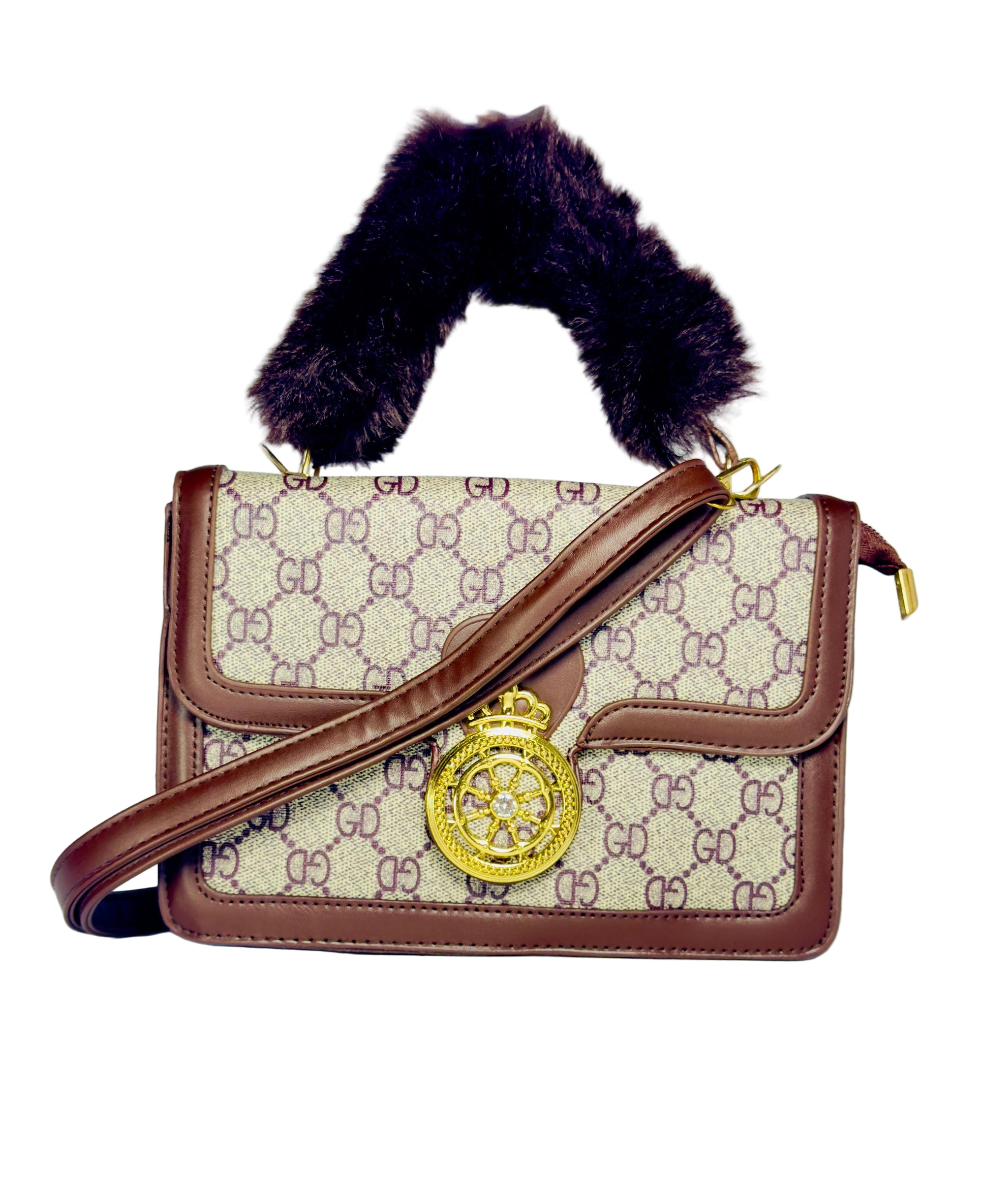 Luxury-style fuzzy top handle